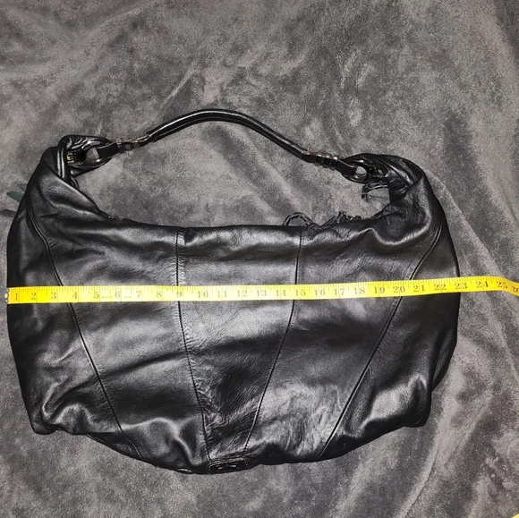 OrYany Leather Y2K Hobo Shoulder Slouchy Satchel Zip Pocket Bag Purse in Black - Picture 16 of 17